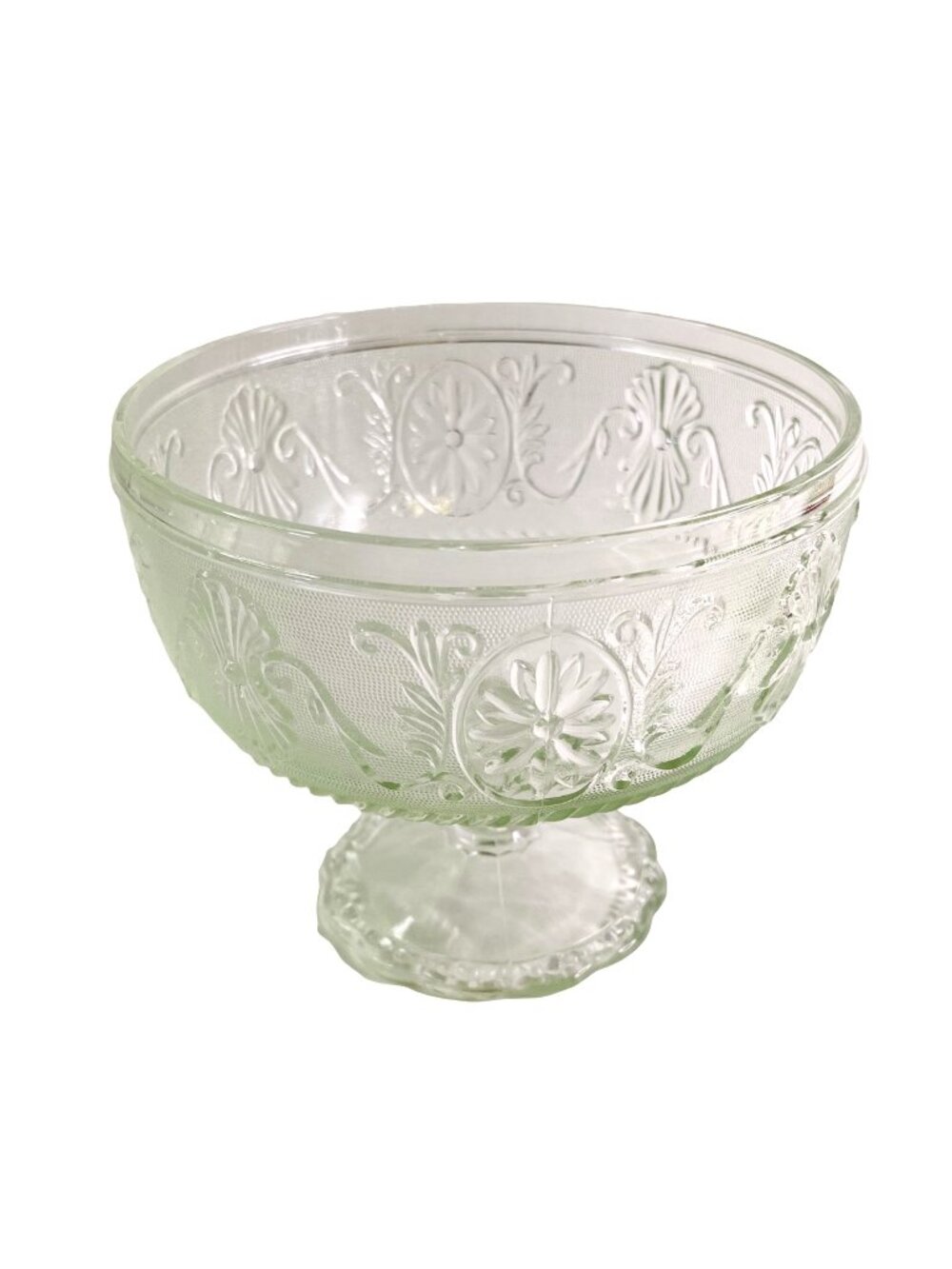 Vintage MCM Indiana Glass Compote Tiara Sandwich Pattern 5.5” x 6.25”